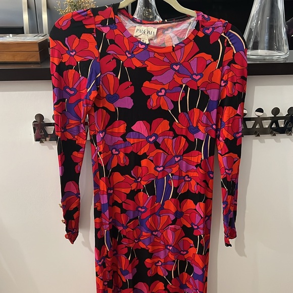Paloma Printed Dress Sz 0 - Picture 2 of 12